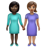 Deux Femmes Se Tenant La Main: Peau Foncée, Peau Moyenne