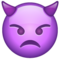 Visage En Colère Avec Des Cornes