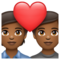 Couple avec cœur: Peau Moyennement Foncée