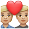Couple avec cœur: Peau Moyennement Claire