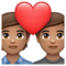 Couple avec cœur: Peau Moyenne