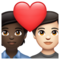 Couple avec cœur: Personne, Personne, Peau Foncée, Peau Claire