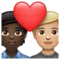 Couple avec cœur: Personne, Personne, Peau Foncée, Peau Moyennement Claire