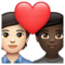 Couple avec cœur: Personne, Personne, Peau Claire, Peau Foncée