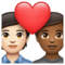 Couple avec cœur: Personne, Personne, Peau Claire, Peau Moyennement Foncée
