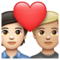 Couple avec cœur: Personne, Personne, Peau Claire, Peau Moyennement Claire