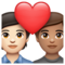 Couple avec cœur: Personne, Personne, Peau Claire, Peau Moyenne