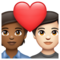 Couple avec cœur: Personne, Personne, Peau Moyennement Foncée, Peau Claire