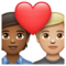Couple avec cœur: Personne, Personne, Peau Moyennement Foncée, Peau Moyennement Claire