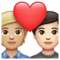 Couple avec cœur: Personne, Personne, Peau Moyennement Claire, Peau Claire