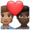 Couple avec cœur: Personne, Personne, Peau Moyenne, Peau Foncée