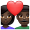 Couple avec cœur: Femme, Homme, Peau Foncée