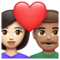 Couple avec cœur: Femme, Homme, Peau Claire, Peau Moyenne