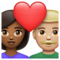 Couple avec cœur: Femme, Homme, Peau Moyennement Foncée, Peau Moyennement Claire