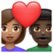 Couple avec cœur: Femme, Homme, Peau Moyenne, Peau Foncée