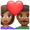 Couple avec cœur: Femme, Homme, Peau Moyenne, Peau Moyennement Foncée