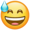 Visage Souriant Avec Une Goutte De Sueur