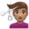 Homme Qui Se Fait Couper Les Cheveux: Peau Moyenne