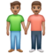 Deux Hommes Se Tenant La Main: Peau Moyenne