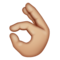 Signe OK: Peau Moyennement Claire