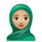 Femme Avec Foulard: Peau Moyennement Claire