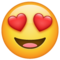 Visage Souriant Avec Yeux En Forme De Cœur