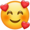 Visage souriant avec des cœurs