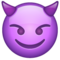 Visage Souriant Avec Des Cornes
