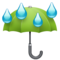 Parasol z kroplami deszczu