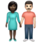 Femme Et Homme Se Tenant La Main: Peau Foncée, Peau Claire