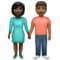 Femme Et Homme Se Tenant La Main: Peau Foncée, Peau Moyennement Foncée