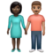 Femme Et Homme Se Tenant La Main: Peau Foncée, Peau Moyenne