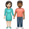 Femme Et Homme Se Tenant La Main: Peau Claire, Peau Moyennement Foncée
