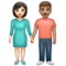 Femme Et Homme Se Tenant La Main: Peau Claire, Peau Moyenne