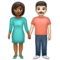 Femme Et Homme Se Tenant La Main: Peau Moyennement Foncée, Peau Claire