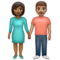 Femme Et Homme Se Tenant La Main: Peau Moyennement Foncée, Peau Moyenne