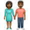 Femme Et Homme Se Tenant La Main: Peau Moyennement Foncée