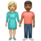 Femme Et Homme Se Tenant La Main: Peau Moyennement Claire, Peau Moyennement Foncée