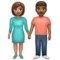 Femme Et Homme Se Tenant La Main: Peau Moyenne, Peau Moyennement Foncée