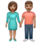 Femme Et Homme Se Tenant La Main: Peau Moyenne