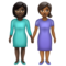 Deux Femmes Se Tenant La Main: Peau Foncée, Peau Moyennement Foncée