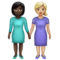 Deux Femmes Se Tenant La Main: Peau Foncée, Peau Moyennement Claire