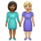 Deux Femmes Se Tenant La Main: Peau Moyennement Foncée, Peau Moyennement Claire