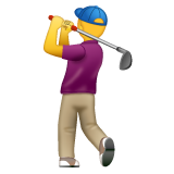 गोल्फ़ खेलता व्यक्ति