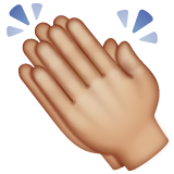 ताली बजाते हाथ: मध्यम-हल्के रंग की त्वचा