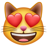 Kalp gözlü gülümseyen kedi