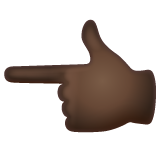 बाईं ओर इशारा करती तर्जनी: गहरे रंग की त्वचा