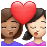 चुंबन: महिला, महिला, मध्यम रंग की त्वचा, हल्के रंग की त्वचा