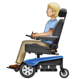 मोटर व्हीलचेयर पर बैठा व्यक्ति: मध्यम-हल्के रंग की त्वचा