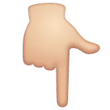 Указывающий вниз палец: очень светлый тон кожи для WhatsApp 2.25.1.75